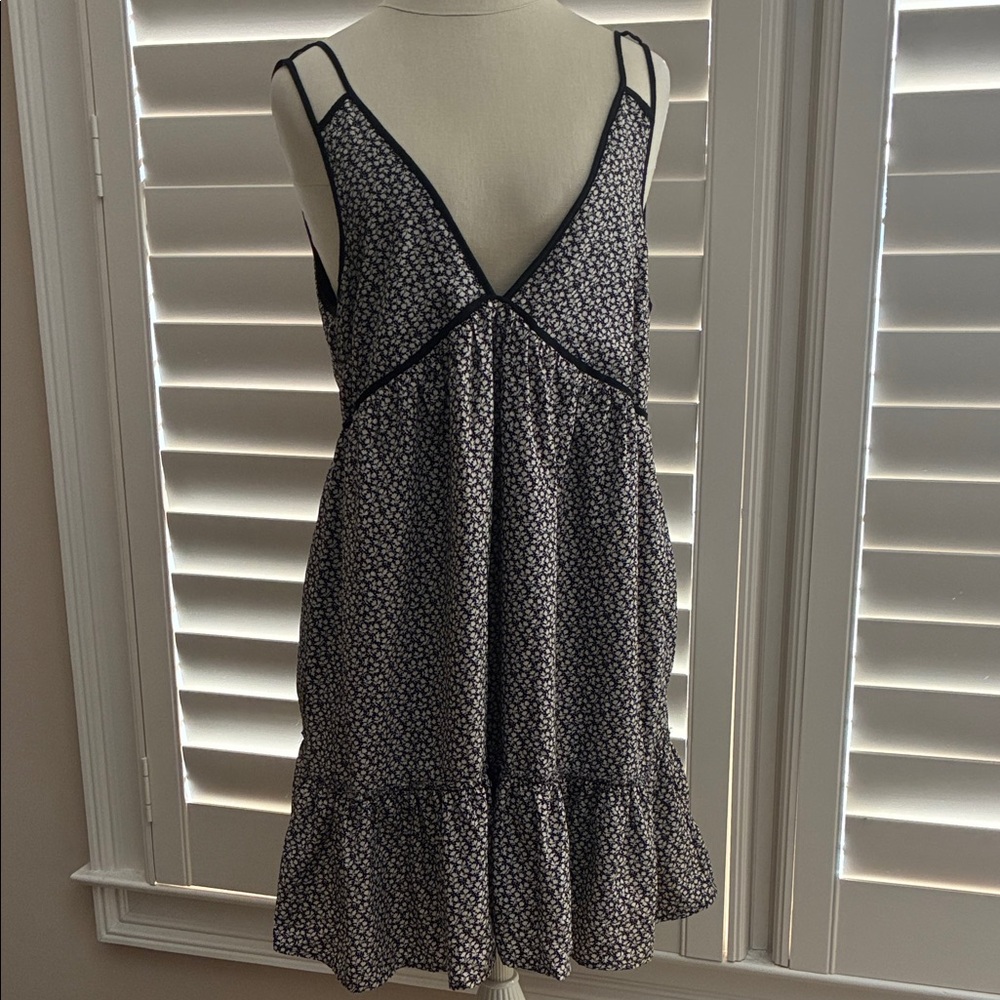 Black and White Strappy Floral Dress